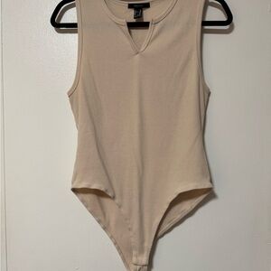 Forever 21 Cream Sleeveless Bodysuit